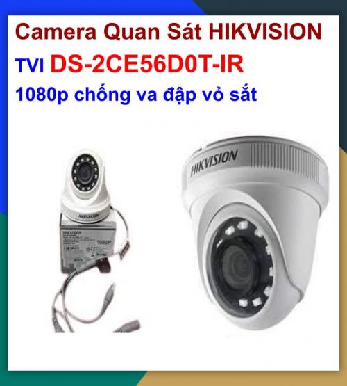 Camera hikvison tvi_DS-2CE56D0T-IR_vỏ sắt chống va đập _ban đêm trên 20m_Bao công lắp đặt HCM