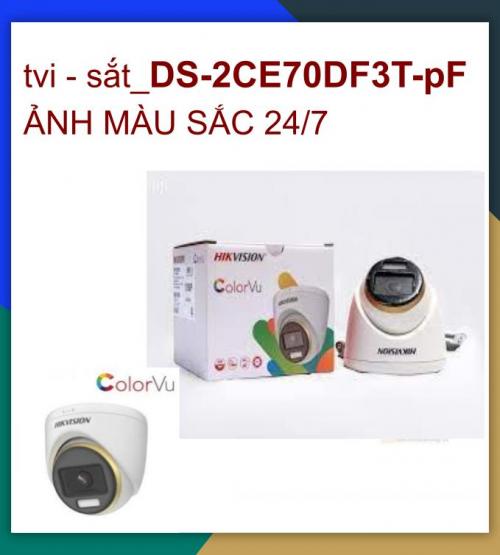 Hikvision camera tvi_DS-2CE70DF3T-pF đêm có màu tvi vỏ sắt HÌNH ẢNH MÀU SẮC 24/7_C_khuyến mãi tháng 7 giảm thêm 24%