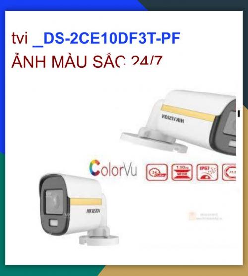 Hikvision camera tvi_DS-2CE10DF3T-PFđêm có màu vỏ nhựa  HÌNH ẢNH MÀU SẮC 24/7__khuyến mãi tháng 7 giảm thêm 24%
