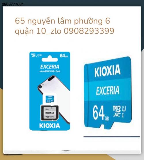 Thẻ Nhớ KIOXIA 64Gb class 10 100Mb/s chuyên dụng